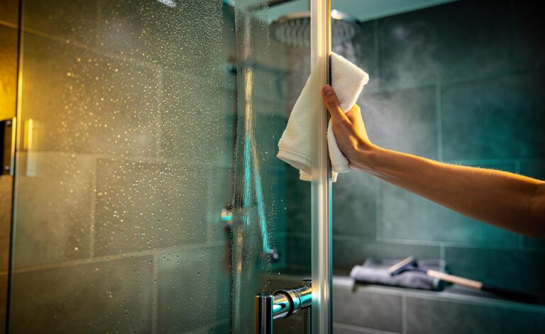Drying shower screens with a tea towel: why removing moisture stops cloudy residue