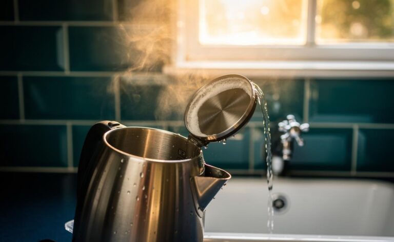 Emptying the kettle after use: how removing standing water reduces limescale build-up