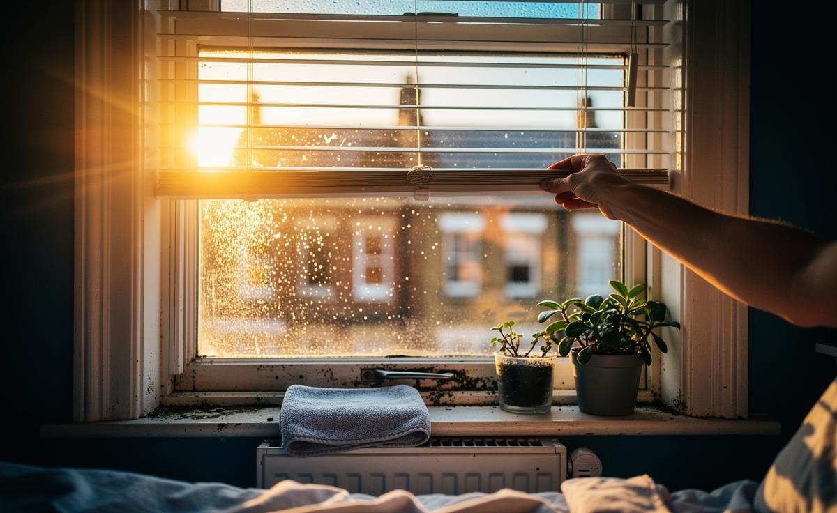 Raising blinds fully each morning: how direct light discourages window mould