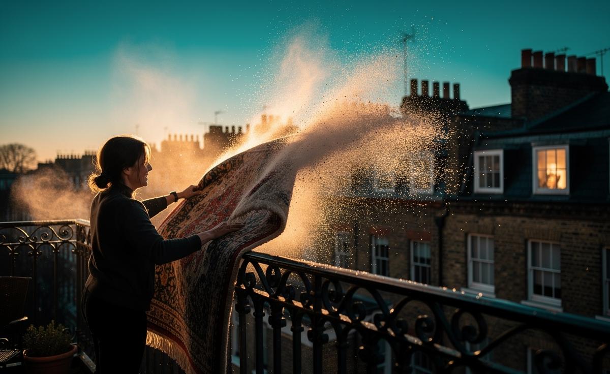 Shaking rugs before sunrise: why low humidity helps dust lift more easily