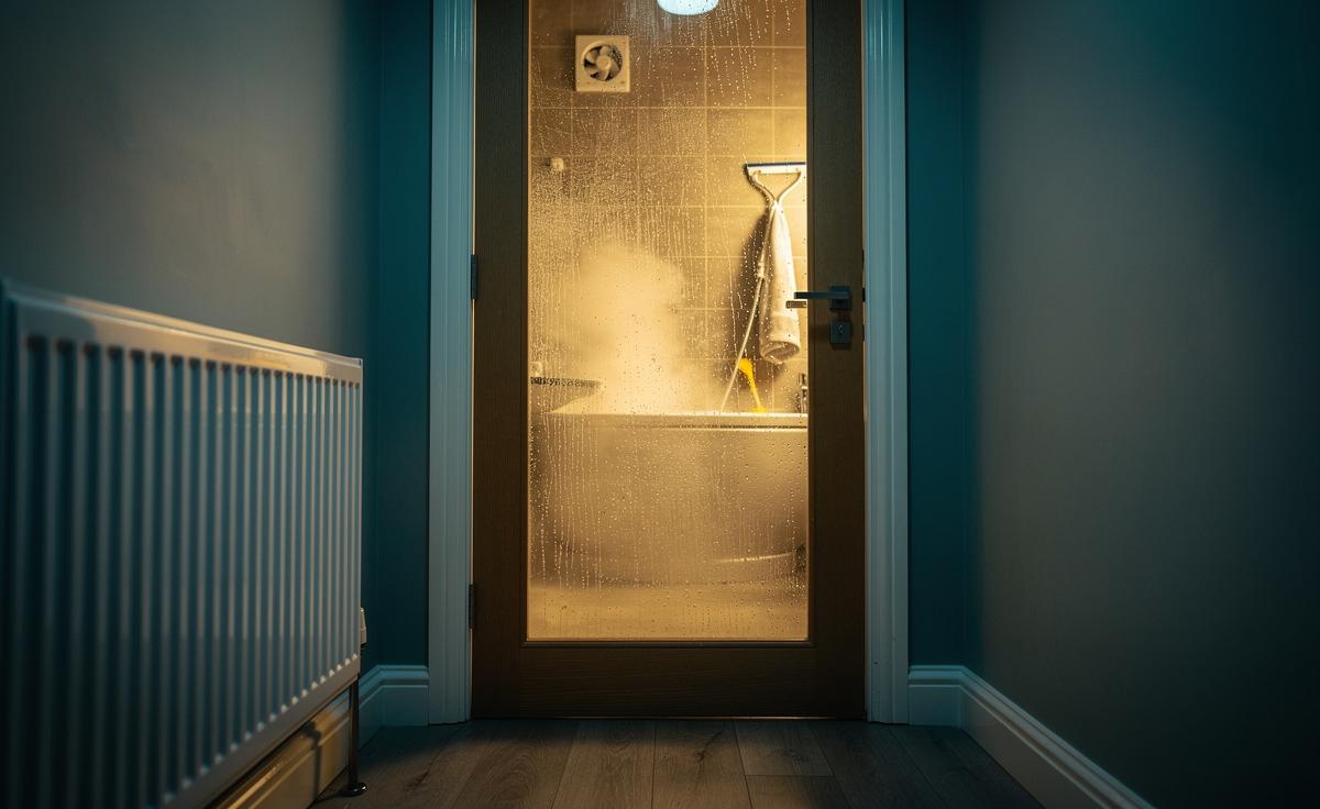 Shutting the bathroom door after showers: why contained steam limits damp spreading