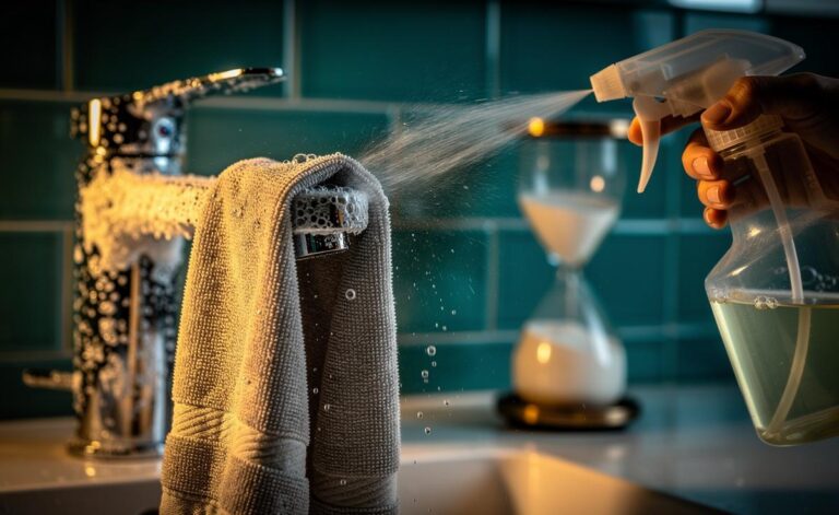 Spraying vinegar on limescale first: why contact time matters more than scrubbing